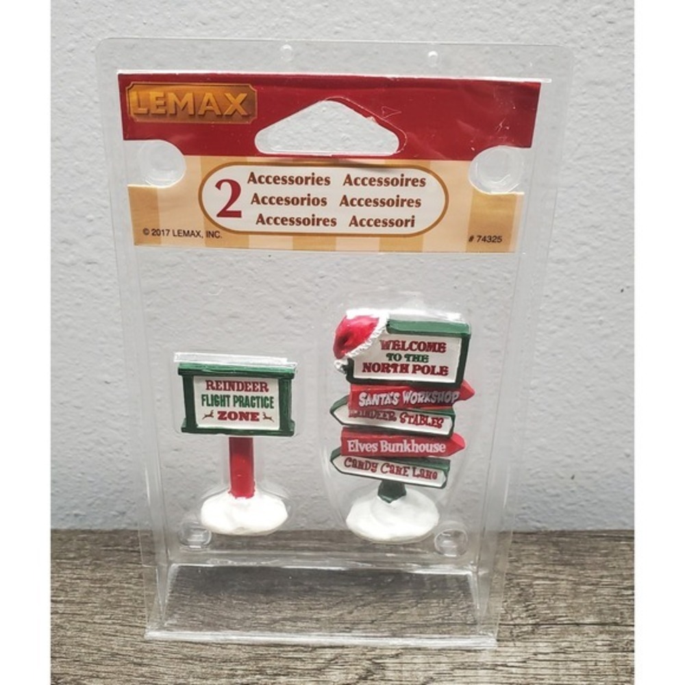 Lemax Santa's Wonderland 2017 North Pole Signs Christmas Village Accessories NEW